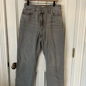 NWOT Madewell Crossover curvy 90s straight grey jeans